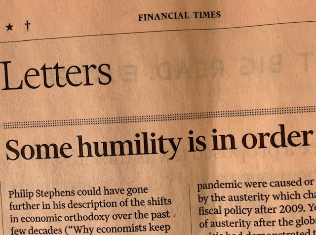Some Humility is in order for years of austerity 